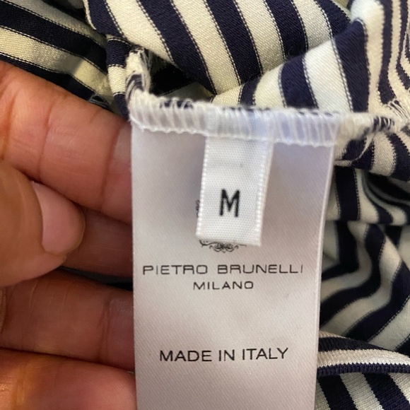Pietro Brunelli Made in Italy Nautical Navy and White Striped Top maternity - Picture 14 of 14